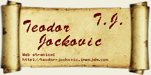 Teodor Jocković vizit kartica